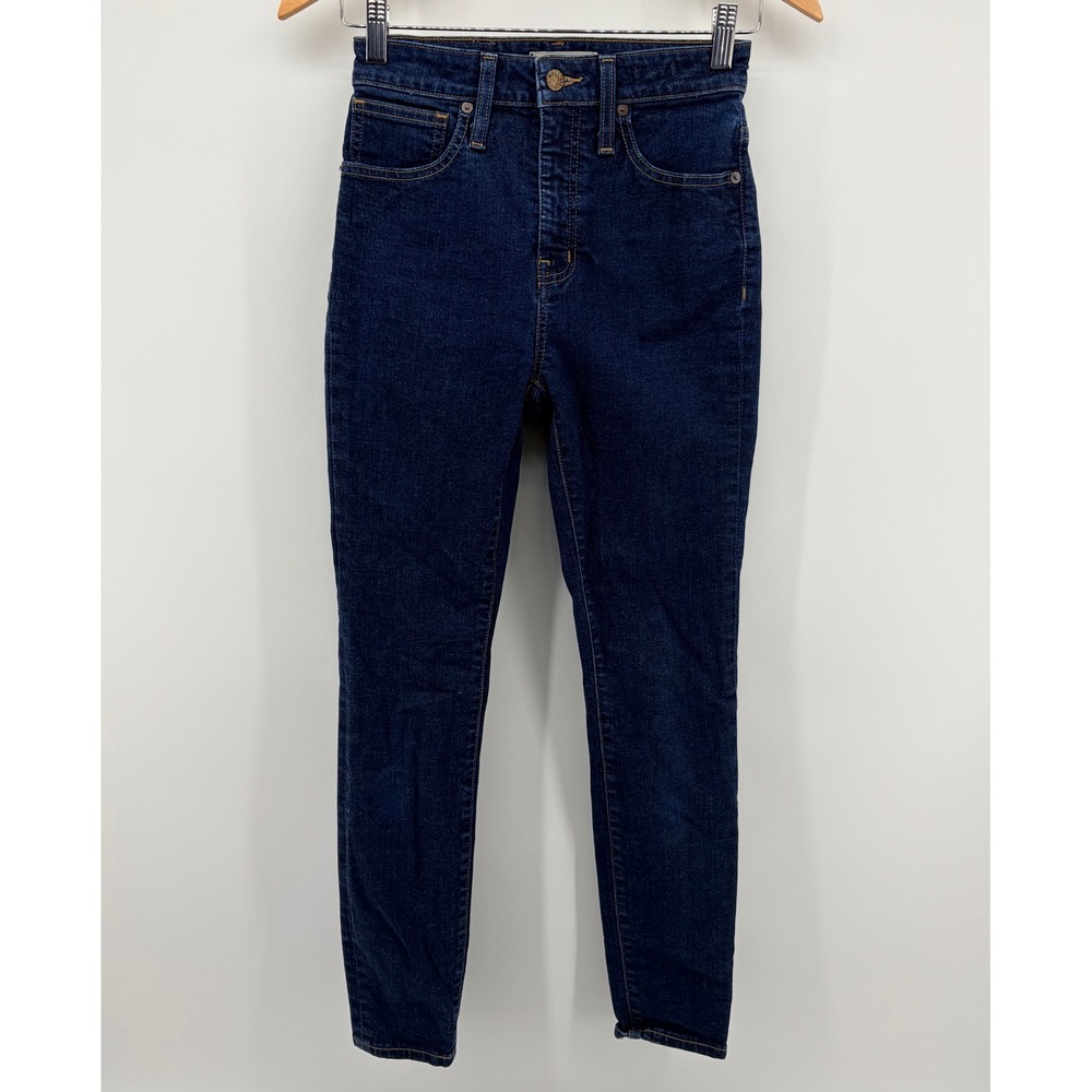 Madewell Curvy High-Rise Skinny Jeans Dark Indigo Blue Stretch Denim Womens 25